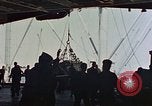 Image of hangar deck of carrier Pacific Ocean, 1945, second 53 stock footage video 65675052158