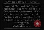 Image of William J Simmons of KKK Washington DC USA, 1921, second 6 stock footage video 65675052456