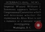 Image of William J Simmons of KKK Washington DC USA, 1921, second 9 stock footage video 65675052456