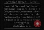 Image of William J Simmons of KKK Washington DC USA, 1921, second 12 stock footage video 65675052456