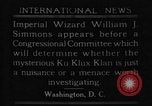 Image of William J Simmons of KKK Washington DC USA, 1921, second 17 stock footage video 65675052456