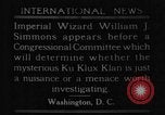 Image of William J Simmons of KKK Washington DC USA, 1921, second 19 stock footage video 65675052456