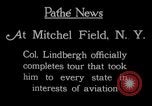 Image of Charles Lindbergh completes 3 month tour in New York Mitchel Field Long Island New York USA, 1927, second 12 stock footage video 65675052495