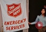 Image of Salvation Army shelter at Rapid City High School following flood Rapid City South Dakota USA, 1972, second 39 stock footage video 65675052512