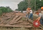 Image of wrecked trailer homes Rapid City South Dakota USA, 1972, second 52 stock footage video 65675052518