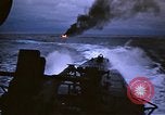 Standbild Japanische Schiff Brennen von Amerikanischen u-boot Angriff Palau Inseln, 1945, aus Sekunde 36 historischem Filmmaterial Videoclip 65675052652