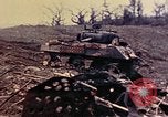 Image of demolished US tanks Okinawa Ryukyu Islands, 1945, second 52 stock footage video 65675052764