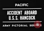 Image of USS Hancock on fire Pacific Ocean, 1945, second 3 stock footage video 65675052932