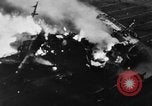 Image of USS Hancock on fire Pacific Ocean, 1945, second 17 stock footage video 65675052932