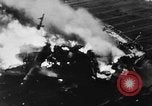 Image of USS Hancock on fire Pacific Ocean, 1945, second 19 stock footage video 65675052932