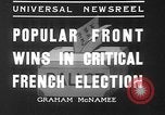 Image of people casting votes France, 1936, second 3 stock footage video 65675053230