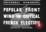 Image of people casting votes France, 1936, second 7 stock footage video 65675053230