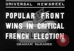 Image of people casting votes France, 1936, second 9 stock footage video 65675053230