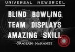 Image of blind bowlers New York City USA, 1936, second 1 stock footage video 65675053234
