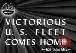 Standbild US Navy Pacific Kampf Flotte zu Hause ankommt United States USA, 1945, aus Sekunde 4 historischem Filmmaterial Videoclip 65675053377