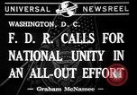 Standbild Franklin Roosevelt Washington DC USA, 1941, aus Sekunde 3 historischem Filmmaterial Videoclip 65675053546