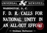 Standbild Franklin Roosevelt Washington DC USA, 1941, aus Sekunde 4 historischem Filmmaterial Videoclip 65675053546