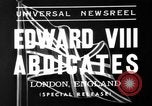 Image of abdication of King Edward VIII London England United Kingdom, 1936, second 3 stock footage video 65675053647