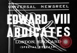 Image of abdication of King Edward VIII London England United Kingdom, 1936, second 8 stock footage video 65675053647