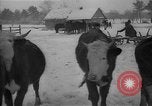 Image of Ukraine farm workers on snow covered farm Kiev Ukraine, 1947, second 18 stock footage video 65675053671