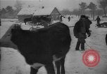 Image of Ukraine farm workers on snow covered farm Kiev Ukraine, 1947, second 20 stock footage video 65675053671