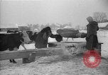 Image of Ukraine farm workers on snow covered farm Kiev Ukraine, 1947, second 28 stock footage video 65675053671