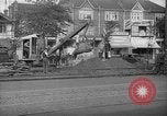 Image of steam shovel and heavy timbers at construction site London England United Kingdom, 1938, second 58 stock footage video 65675053800