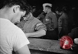 Image of Italian prisoners of war in mess line on USS Wasp (CV-18) Atlantic Ocean, 1945, second 18 stock footage video 65675054311