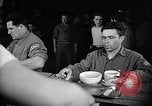 Image of Italian prisoners of war in mess line on USS Wasp (CV-18) Atlantic Ocean, 1945, second 20 stock footage video 65675054311