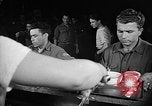 Image of Italian prisoners of war in mess line on USS Wasp (CV-18) Atlantic Ocean, 1945, second 24 stock footage video 65675054311