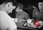 Image of Italian prisoners of war in mess line on USS Wasp (CV-18) Atlantic Ocean, 1945, second 31 stock footage video 65675054311