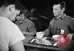 Image of Italian prisoners of war in mess line on USS Wasp (CV-18) Atlantic Ocean, 1945, second 32 stock footage video 65675054311
