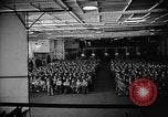 Image of Hangar serves as  movie theater and church on USS Wasp Atlantic Ocean, 1945, second 10 stock footage video 65675054312