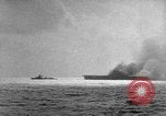 Image of USS Wasp torpedoed in World War 2 Pacific Theater, 1942, second 60 stock footage video 65675054323