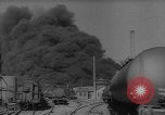 Standbild bombardiert Kesselwagen brennen in Ploiesti Ploesti Rumänien, 1944, aus Sekunde 22 historischem Filmmaterial Videoclip 65675054531