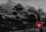 Standbild bombardiert Kesselwagen brennen in Ploiesti Ploesti Rumänien, 1944, aus Sekunde 54 historischem Filmmaterial Videoclip 65675054531
