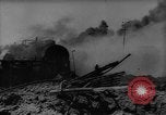 Standbild bombardiert Kesselwagen brennen in Ploiesti Ploesti Rumänien, 1944, aus Sekunde 61 historischem Filmmaterial Videoclip 65675054531
