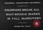 Image of Italian soldiers build pontoon bridge Italy, 1930, second 1 stock footage video 65675054983