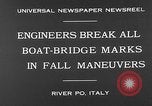 Image of Italian soldiers build pontoon bridge Italy, 1930, second 7 stock footage video 65675054983