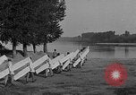 Image of Italian soldiers build pontoon bridge Italy, 1930, second 50 stock footage video 65675054983