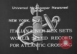 Image of Italian liner Rex New York City USA, 1933, second 8 stock footage video 65675055002