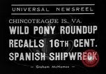 Standbild wilden Ponys Chincoteague Island Virginia USA, 1939, aus Sekunde 4 historischem Filmmaterial Videoclip 65675055162