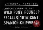 Standbild wilden Ponys Chincoteague Island Virginia USA, 1939, aus Sekunde 6 historischem Filmmaterial Videoclip 65675055162