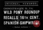 Standbild wilden Ponys Chincoteague Island Virginia USA, 1939, aus Sekunde 7 historischem Filmmaterial Videoclip 65675055162
