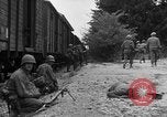 Image of American troops at outskirts of Dachau Concentration Camp Dachau Germany, 1945, second 11 stock footage video 65675055237