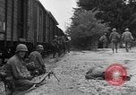 Image of American troops at outskirts of Dachau Concentration Camp Dachau Germany, 1945, second 13 stock footage video 65675055237