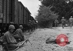 Image of American troops at outskirts of Dachau Concentration Camp Dachau Germany, 1945, second 15 stock footage video 65675055237