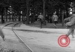 Image of American troops at outskirts of Dachau Concentration Camp Dachau Germany, 1945, second 27 stock footage video 65675055237