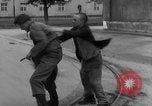 Image of American troops at outskirts of Dachau Concentration Camp Dachau Germany, 1945, second 53 stock footage video 65675055237