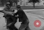 Image of American troops at outskirts of Dachau Concentration Camp Dachau Germany, 1945, second 55 stock footage video 65675055237